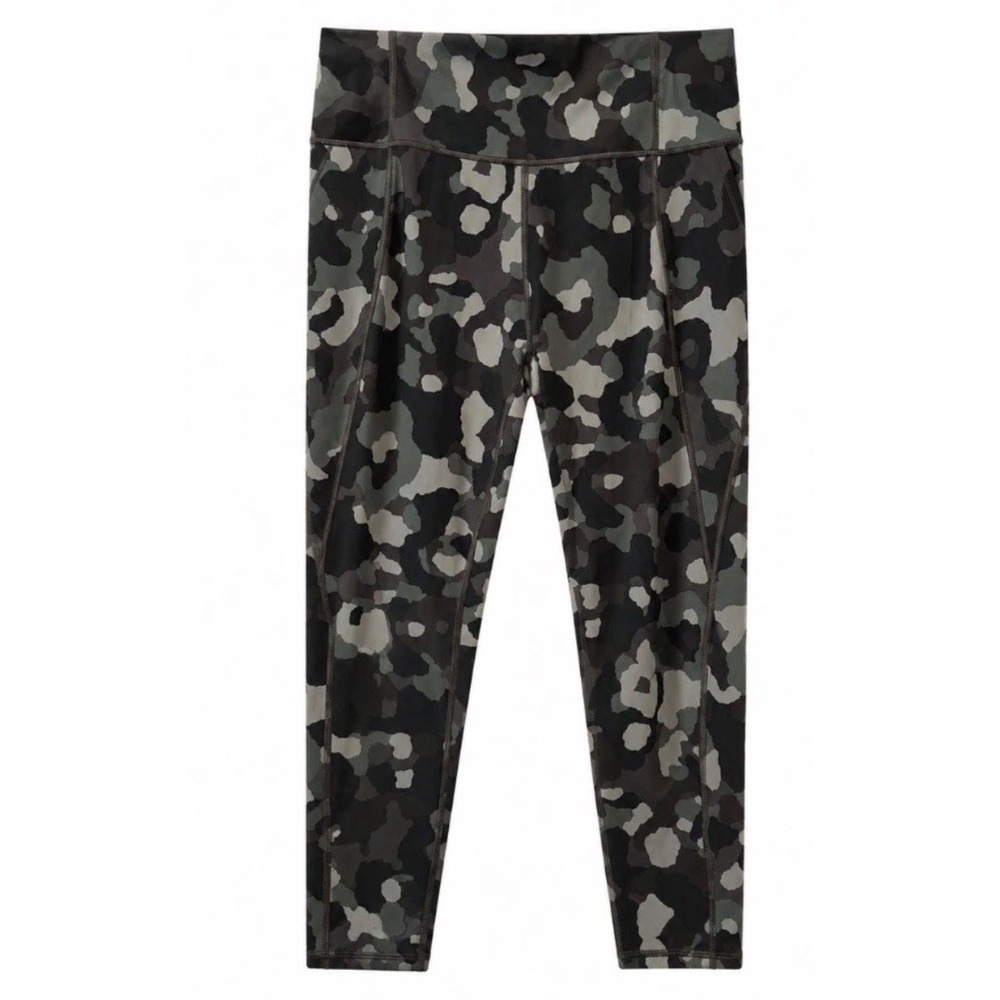 Athleta Womens Lightning Camo 7/8 Tight Leggings Green Gray Size L